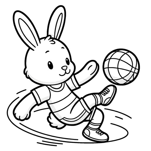 Sporty Rabbit Coloring Page