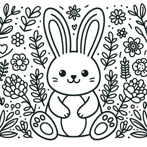 Mindful Rabbit Coloring Page