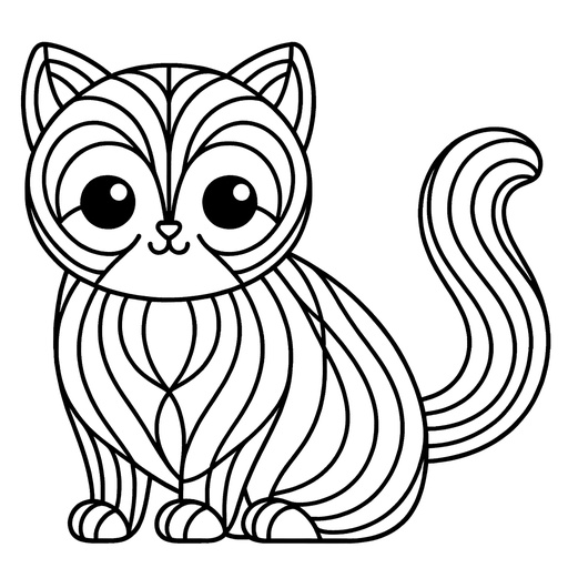 Mindful Pet Cat Coloring Page