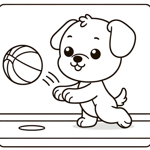 Sporty Pet Dog Coloring Page