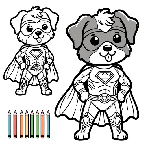 Superhero Pet Dog Coloring Page