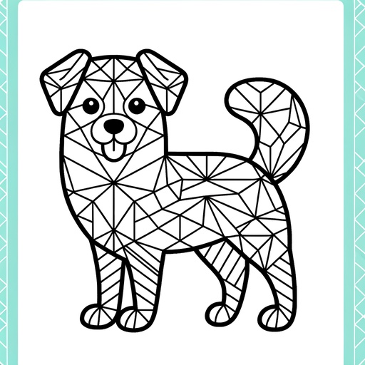 Geometric Pet Dog Coloring Page
