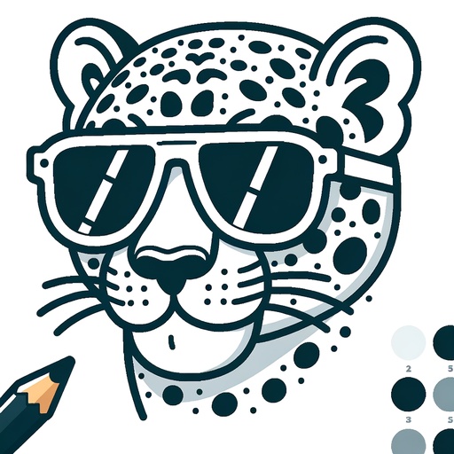 Simple Jaguar in Sunglasses Coloring Page