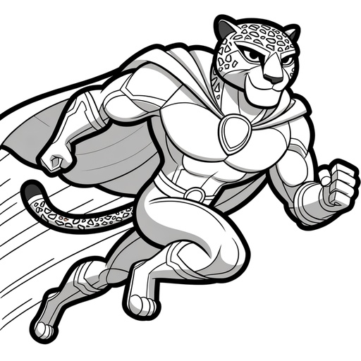 Superhero Jaguar Children&#8217;s Coloring Page