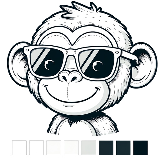 Chimpanzee in Sunglasses Children&#8217;s Coloring Page