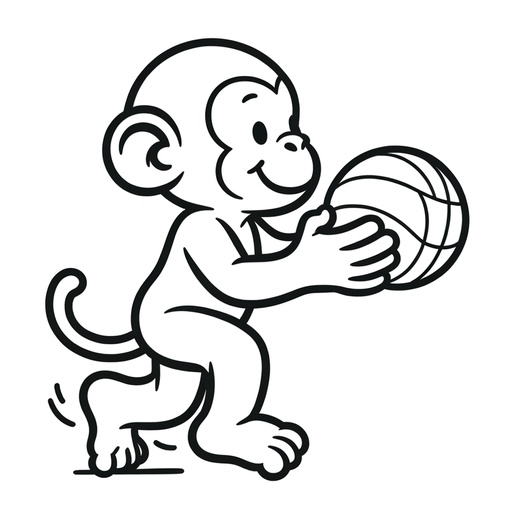 Sporty Chimpanzee Children&#8217;s Coloring Page