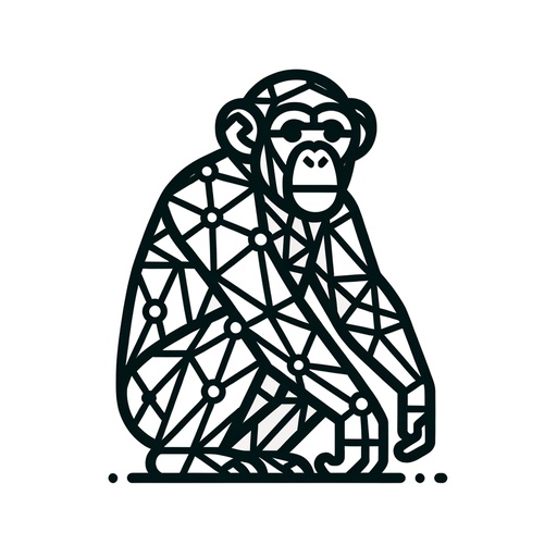 Geometric Chimpanzee Children&#8217;s Coloring Page