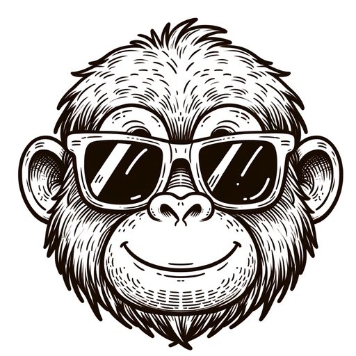 Orangutan in Sunglasses Children&#8217;s Coloring Page