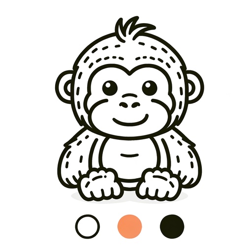 Cute Orangutan Children&#8217;s Coloring Page