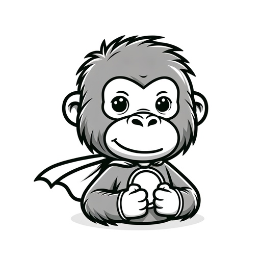 Superhero Orangutan Children&#8217;s Coloring Page