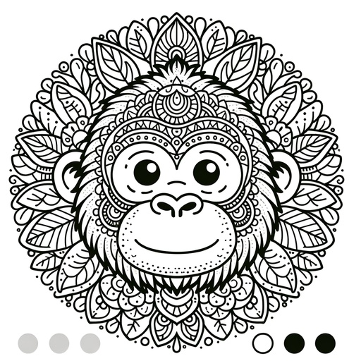 Mandala Orangutan Children&#8217;s Coloring Page
