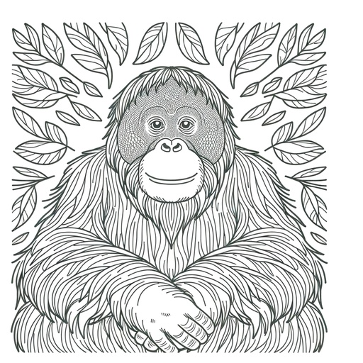 Mindful Orangutan Coloring Page