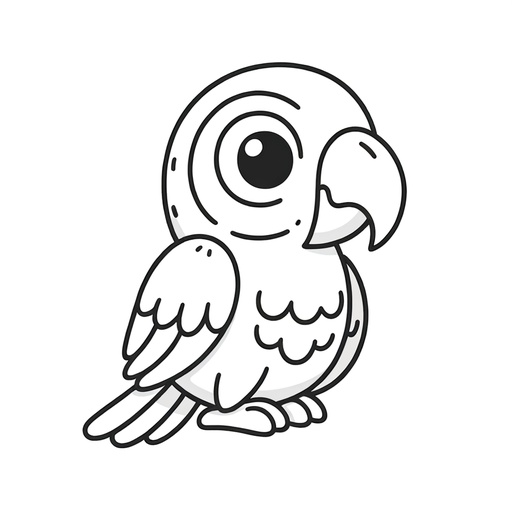 Simple Parrot Children&#8217;s Coloring Page