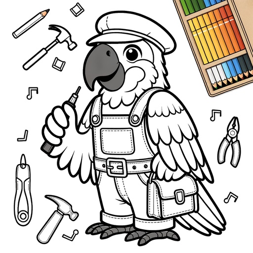 Professional Parrot Children&#8217;s Coloring Page