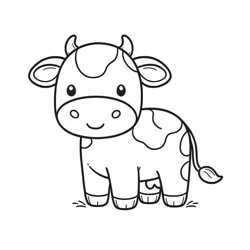 Simple Cow Children&#8217;s Coloring Page