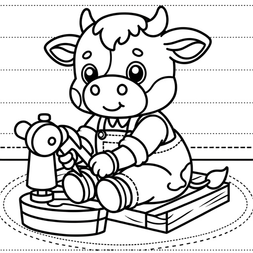 Professional Cow Children&#8217;s Coloring Page