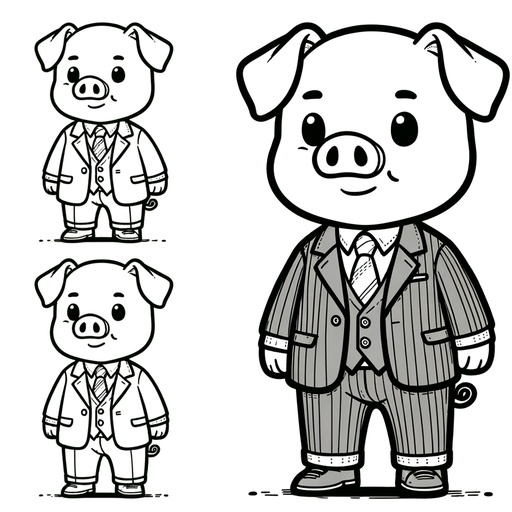 Pig in a Suit Children&#8217;s Coloring Pages