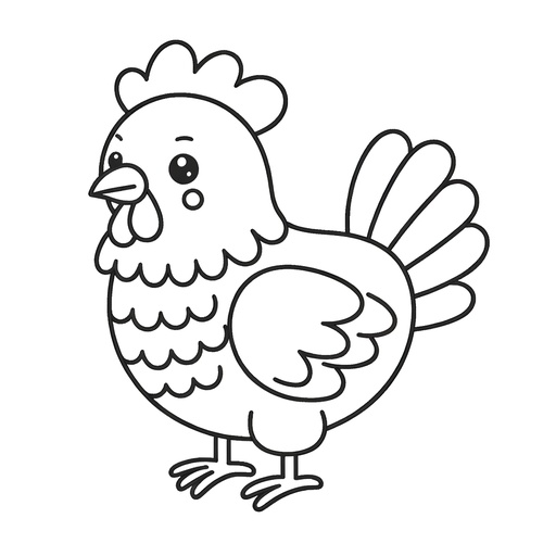 Simple Chicken Children&#8217;s Coloring Pages