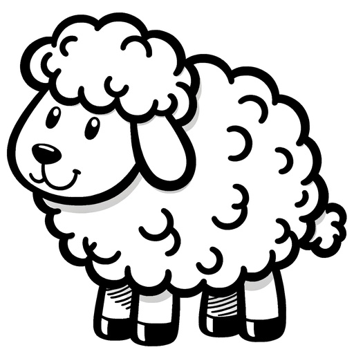 Simple Sheep Coloring Page