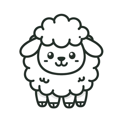 Cute Sheep Coloring Page