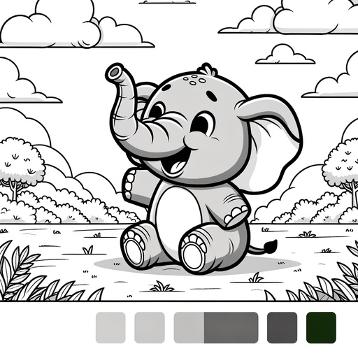 Elephant In Nature Children&#8217;s Coloring Pages