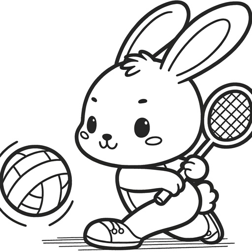 Sporty Rabbit Coloring Page