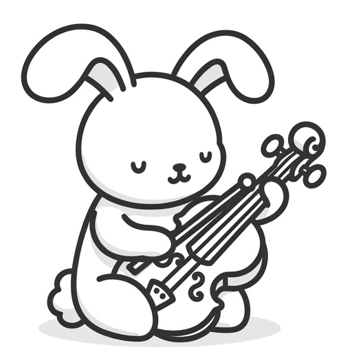 Musical Rabbit Coloring Page