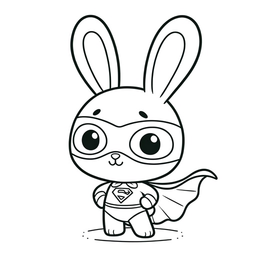Superhero Rabbit Coloring Page