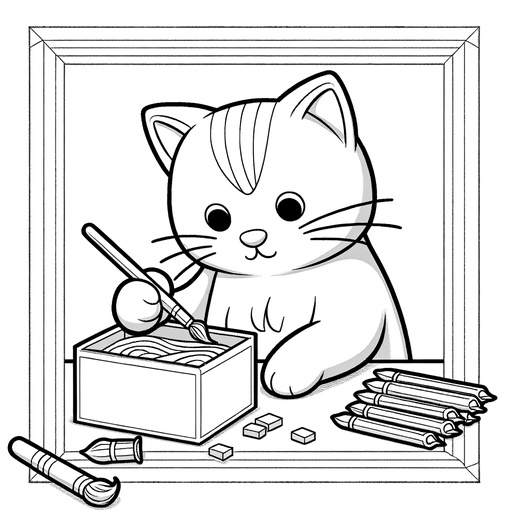 Professional Pet Cat Coloring Page
