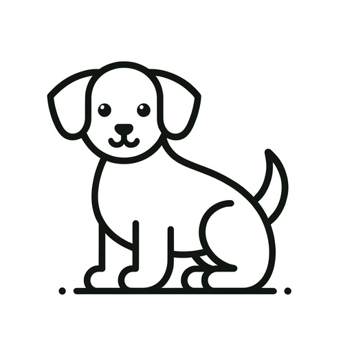 Simple Pet Dog Coloring Page