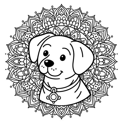 Mandala Pet Dog Coloring Page