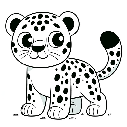 Cartoon Jaguar Children&#8217;s Coloring Page