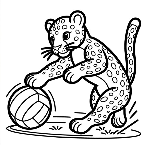 Sporty Jaguar Children&#8217;s Coloring Page