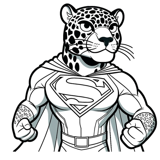 Superhero Jaguar Children&#8217;s Coloring Page