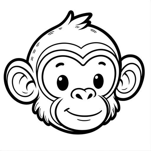 Cartoon Chimpanzee Children&#8217;s Coloring Page
