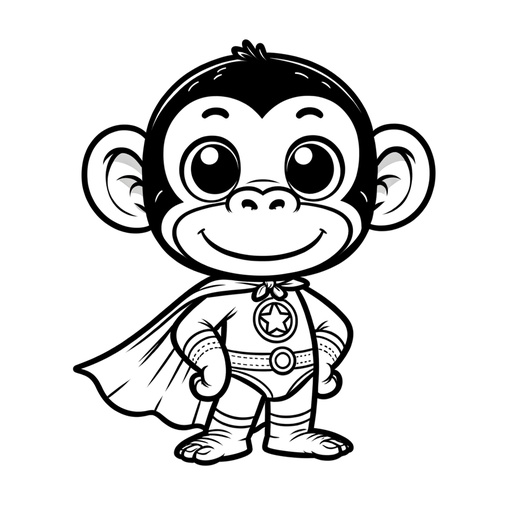 Superhero Chimpanzee Children&#8217;s Coloring Page