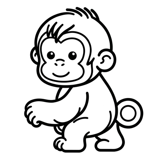 Simple Orangutan Children&#8217;s Coloring Page