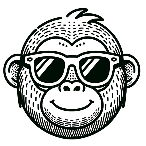 Orangutan in Sunglasses Children&#8217;s Coloring Page