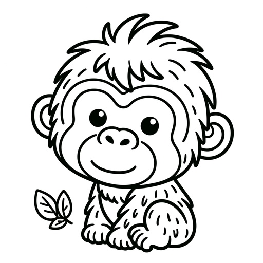 Cartoon Orangutan Children&#8217;s Coloring Page