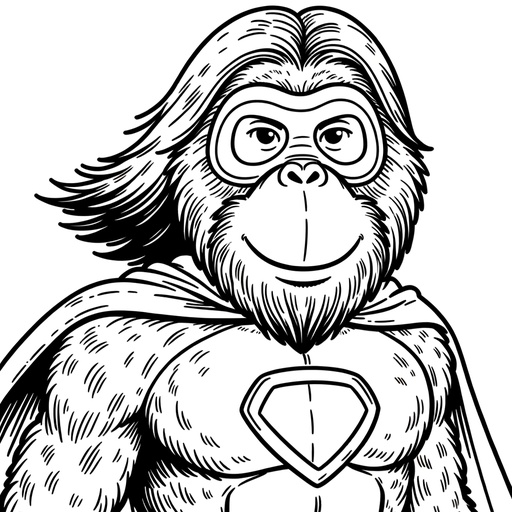 Superhero Orangutan Children&#8217;s Coloring Page