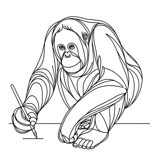 Professional Orangutan Children&#8217;s Coloring Page