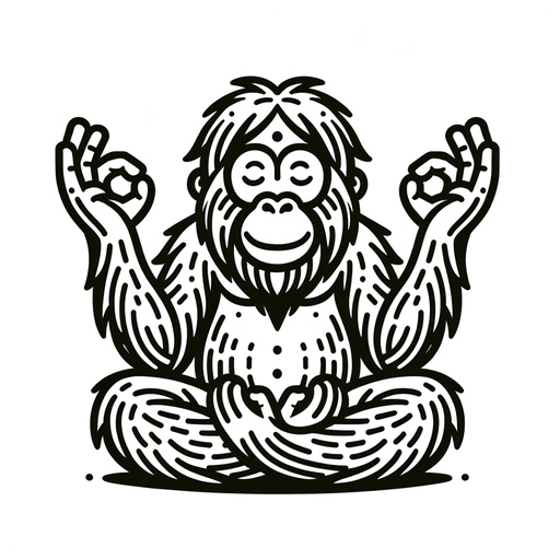 Mindful Orangutan Coloring Page