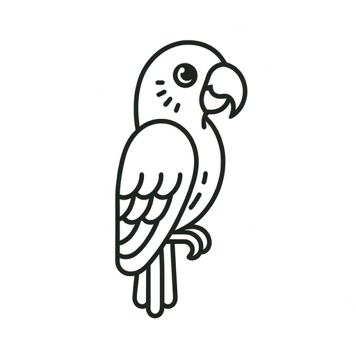 Simple Parrot Children&#8217;s Coloring Page