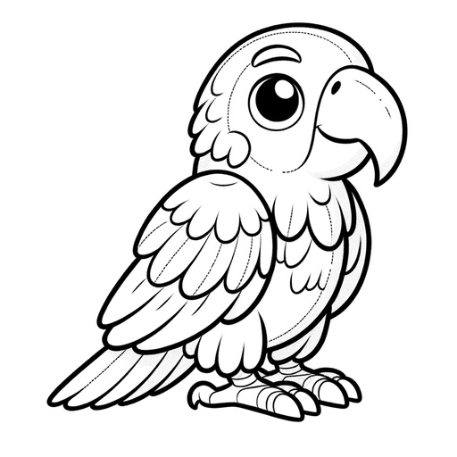 Cartoon Parrot Children&#8217;s Coloring Page