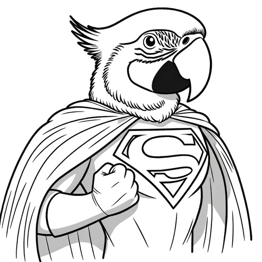 Superhero Parrot Children&#8217;s Coloring Page