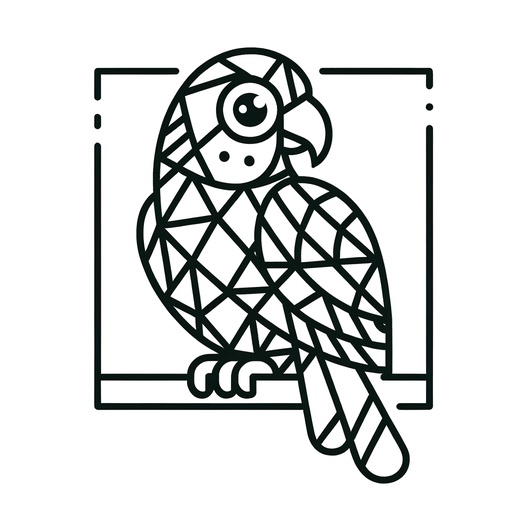 Geometric Parrot Children&#8217;s Coloring Page
