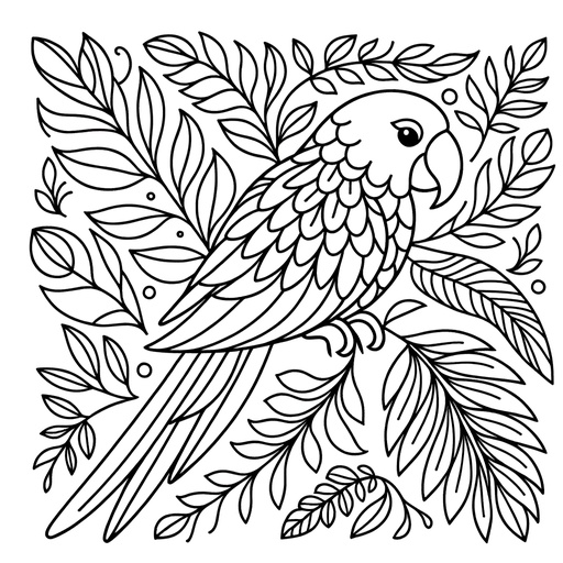 Mindful Parrot Children&#8217;s Coloring Page