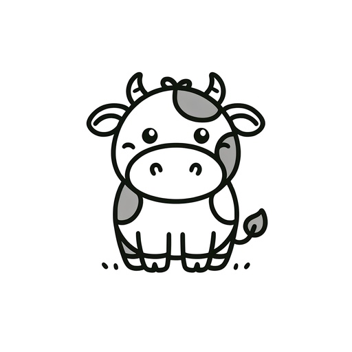 Simple Cow Children&#8217;s Coloring Page