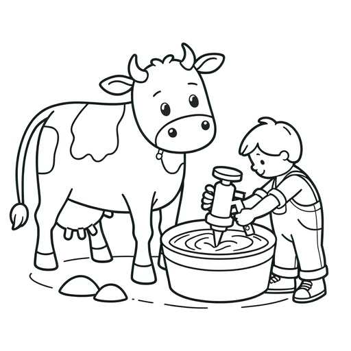 Professional Cow Children&#8217;s Coloring Page