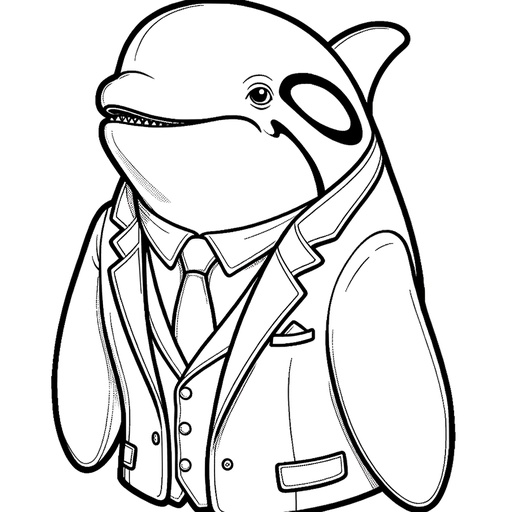 Killer Whale in Suits Coloring Page